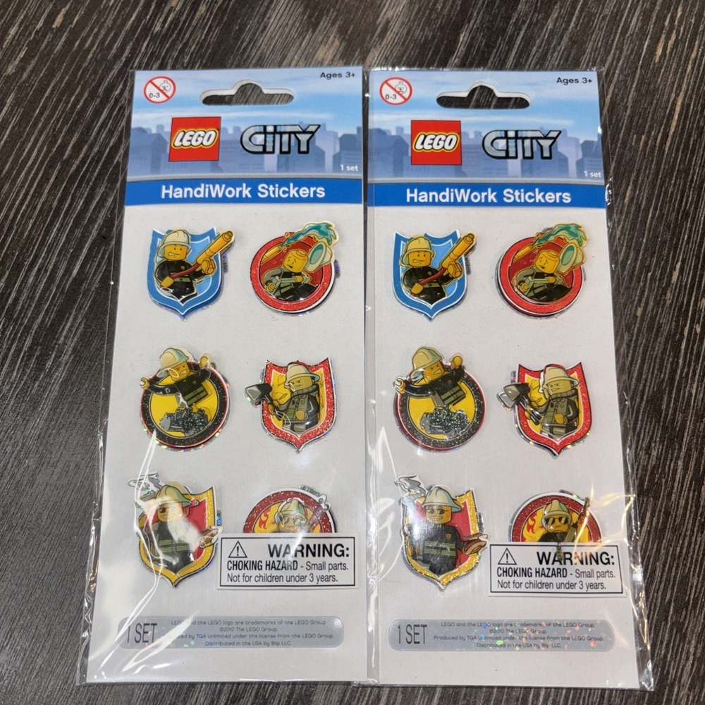 NEW LEGO® lot of 2 City Figurine Metal and Handiwork 3D Stickers